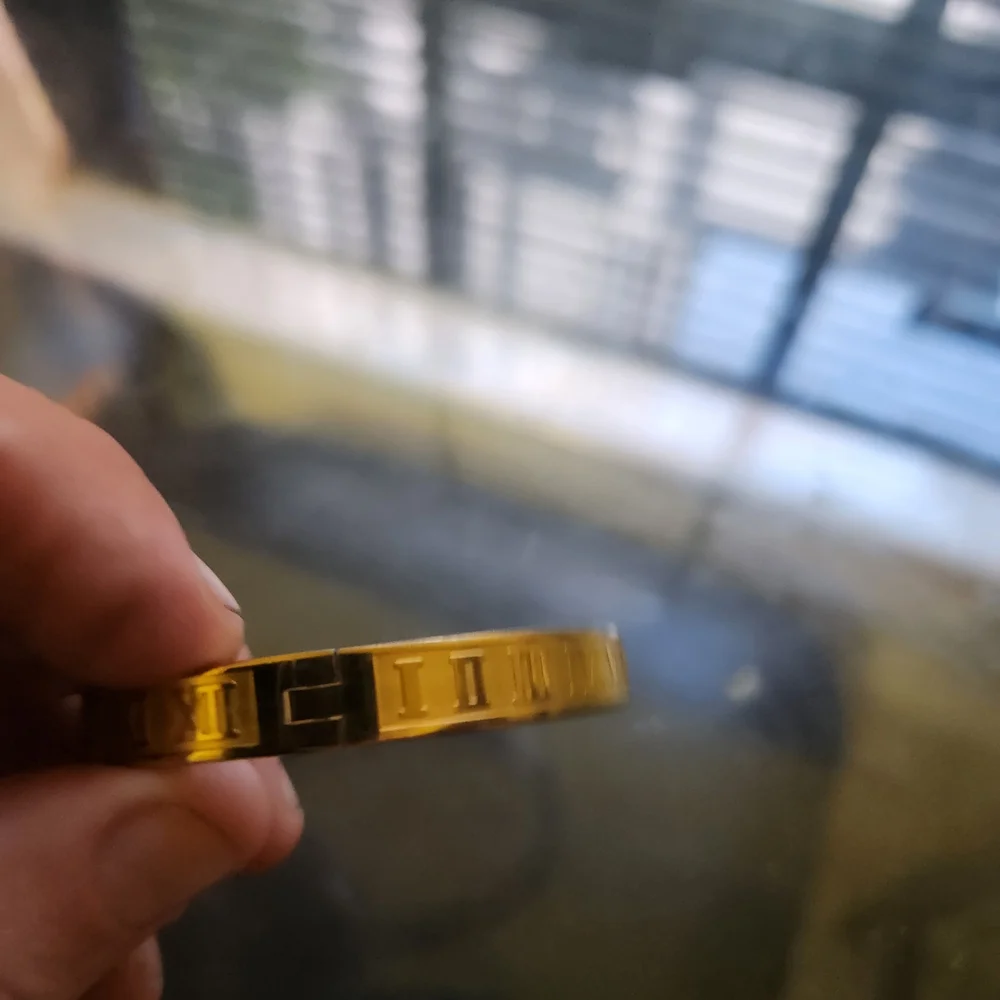 Gold Roman‎ Numeral Bangle Bracelet